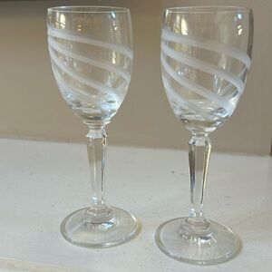 Godiva Set of 2 Cordial Dessert Shot Glasses. 2 oz. 5 1/4” tall